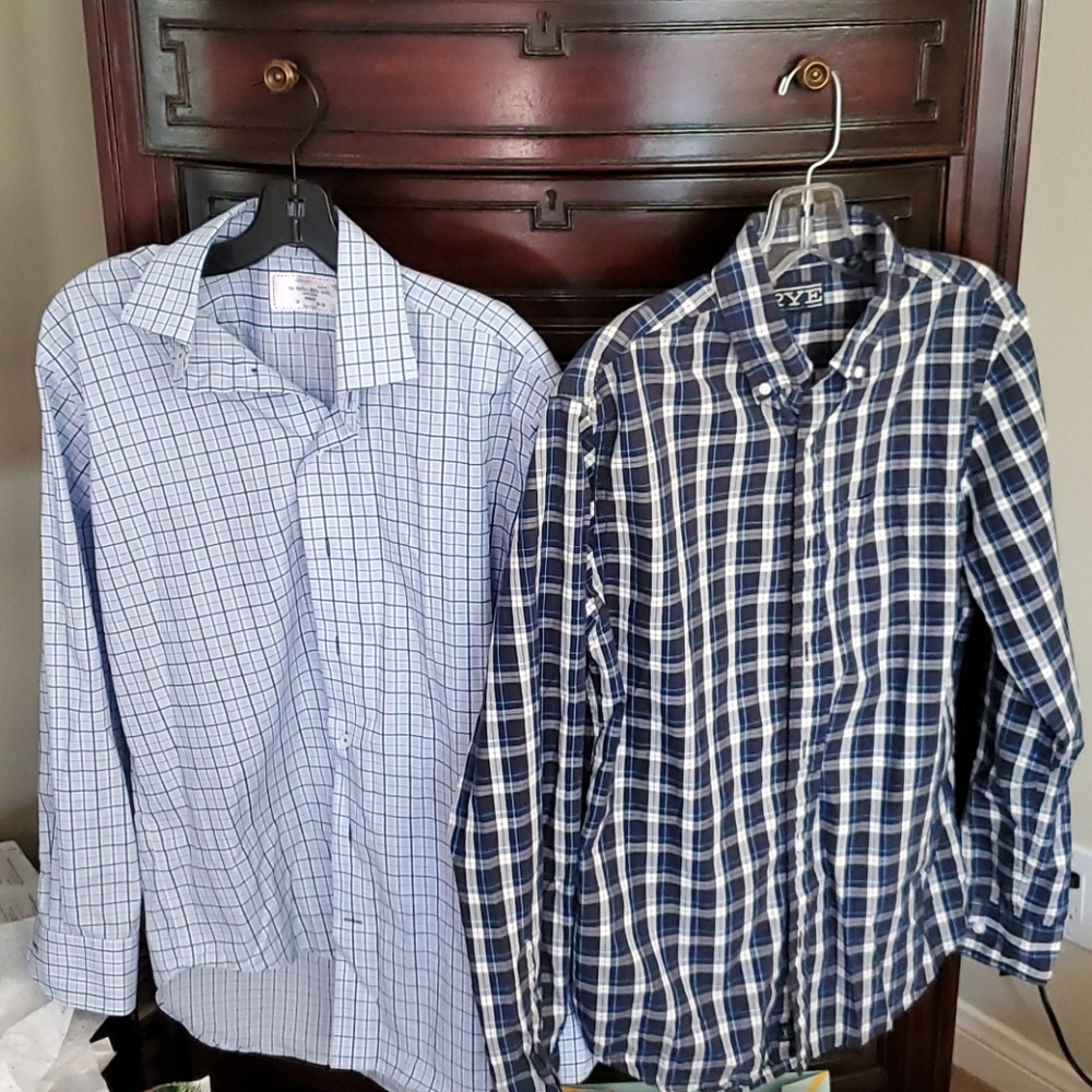 Lorenzo Uomo and Hawker Rye Plaid Button Up Shirts
